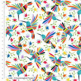 Craft Cotton Company 100 % coton Victoria Louise Mexicana Oiseaux colorés 110 cm de large Imprimés en coton pour l'artisanat, les présentoirs et la couture